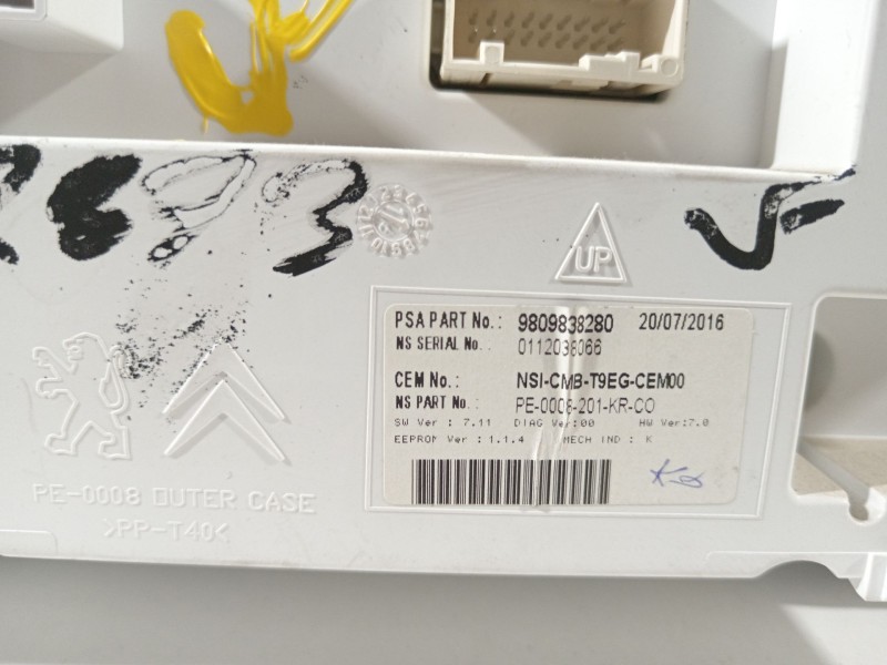 Recambio de cuadro instrumentos para peugeot 308 business line referencia OEM IAM 9809838280  