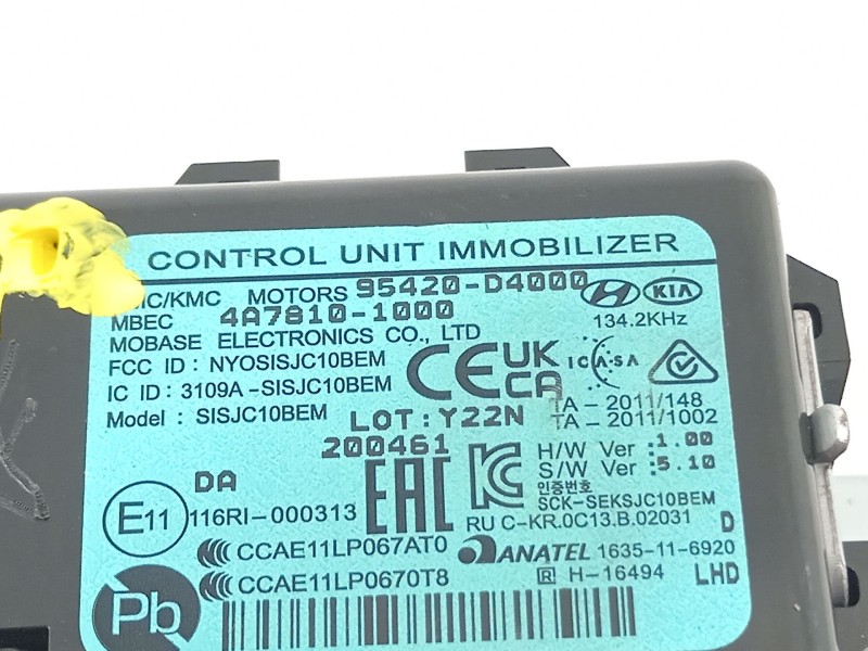 Recambio de modulo electronico para kia picanto iii (ja) 1.0 lpg referencia OEM IAM 95420D4000  