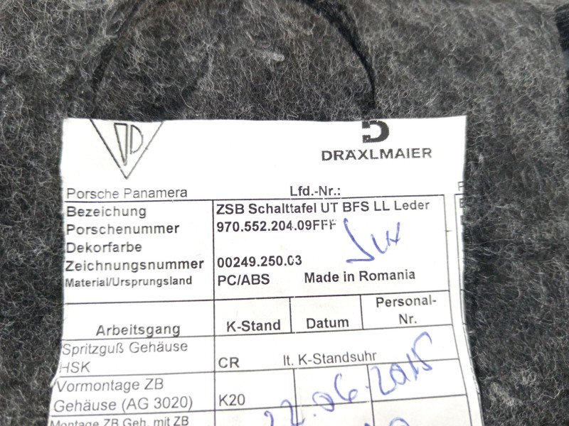 Recambio de guantera para porsche panamera diesel referencia OEM IAM 970552204  