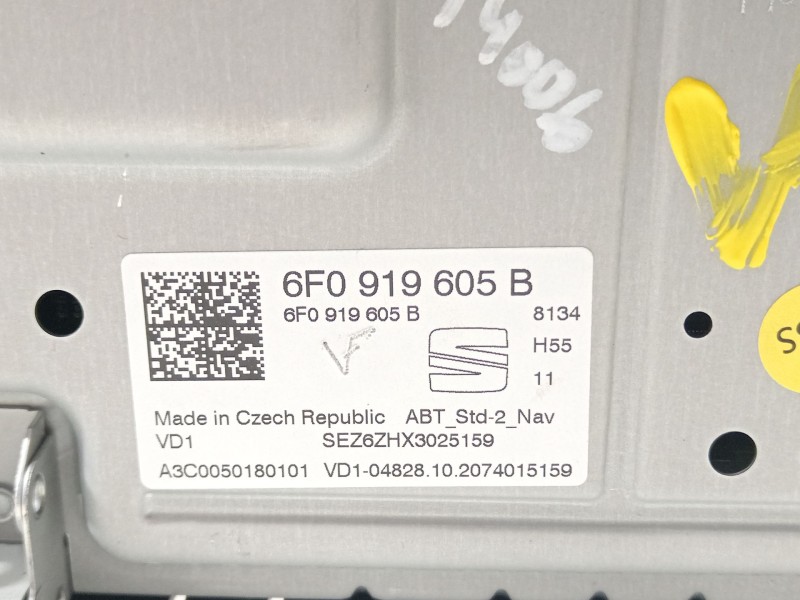 Recambio de pantalla multifuncion para seat arona (kj7, kjp) 1.0 tsi referencia OEM IAM 6F0919605B  