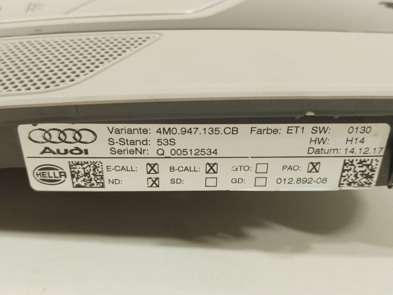 Recambio de luz interior para audi q7 (4mb, 4mg, 4mq) 3.0 tdi quattro referencia OEM IAM 4M0947135CB  