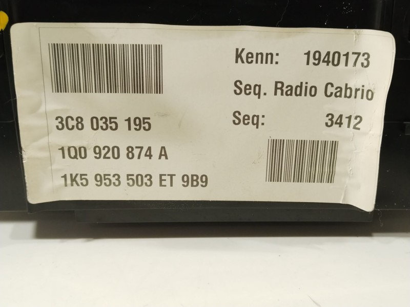 Recambio de cuadro instrumentos para volkswagen eos (1f7, 1f8) 2.0 tdi 16v referencia OEM IAM 1Q0920874A 1K5953503ET 