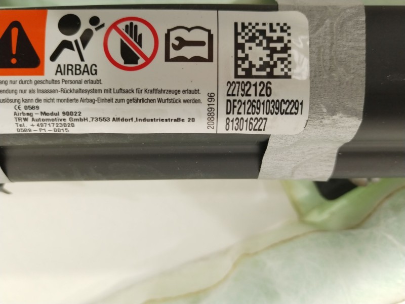 Recambio de airbag cortina delantero izquierdo para opel ampera (r12) ev 150 referencia OEM IAM 22792126  