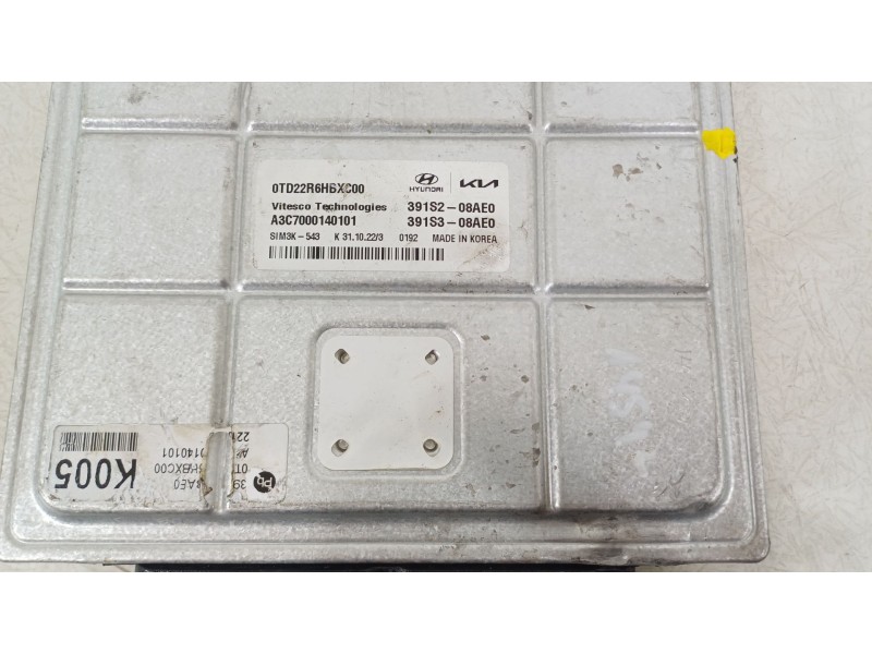 Recambio de centralita motor uce para kia niro (de) 1.6 gdi hybrid referencia OEM IAM 391S208AE0  
