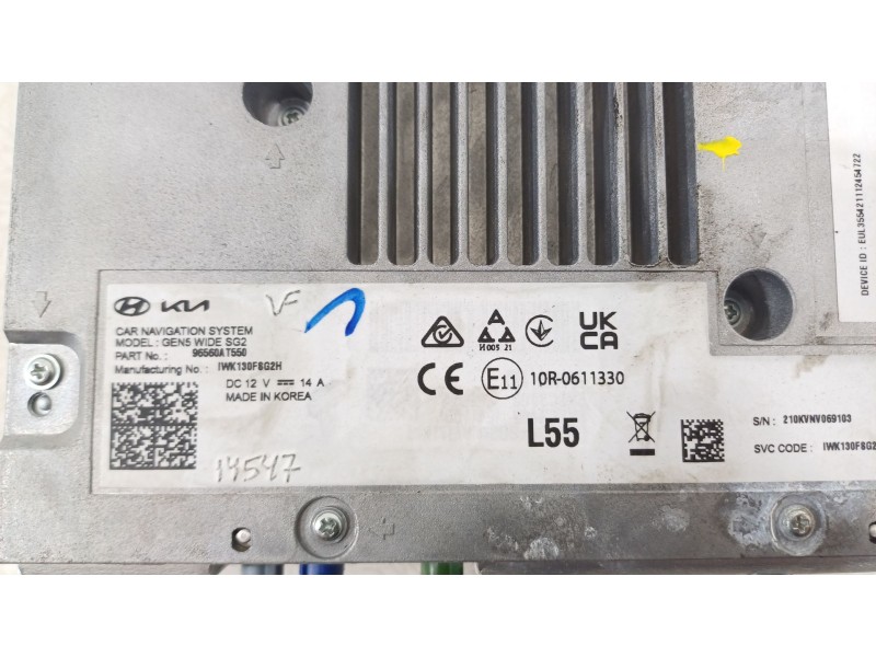 Recambio de sistema navegacion gps para kia niro (de) 1.6 gdi hybrid referencia OEM IAM 96560AT550  