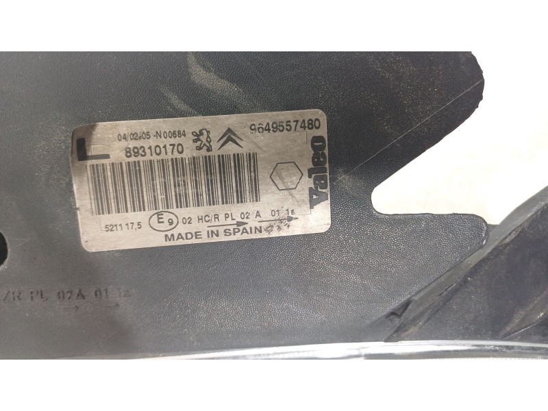 Recambio de faro izquierdo para citroën xsara picasso (n68) 1.6 hdi referencia OEM IAM 9649557480  