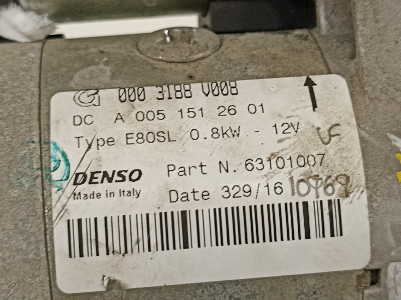 Recambio de motor arranque para smart cabrio 0.7 turbo cat referencia OEM IAM 63101007 0003188V008 A0051512601