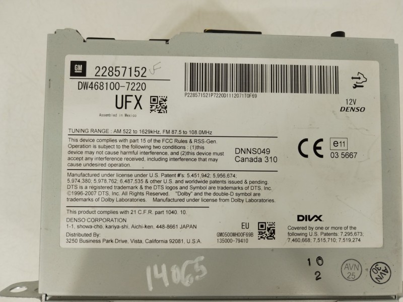Recambio de sistema navegacion gps para opel ampera (r12) ev 150 referencia OEM IAM 22857152  