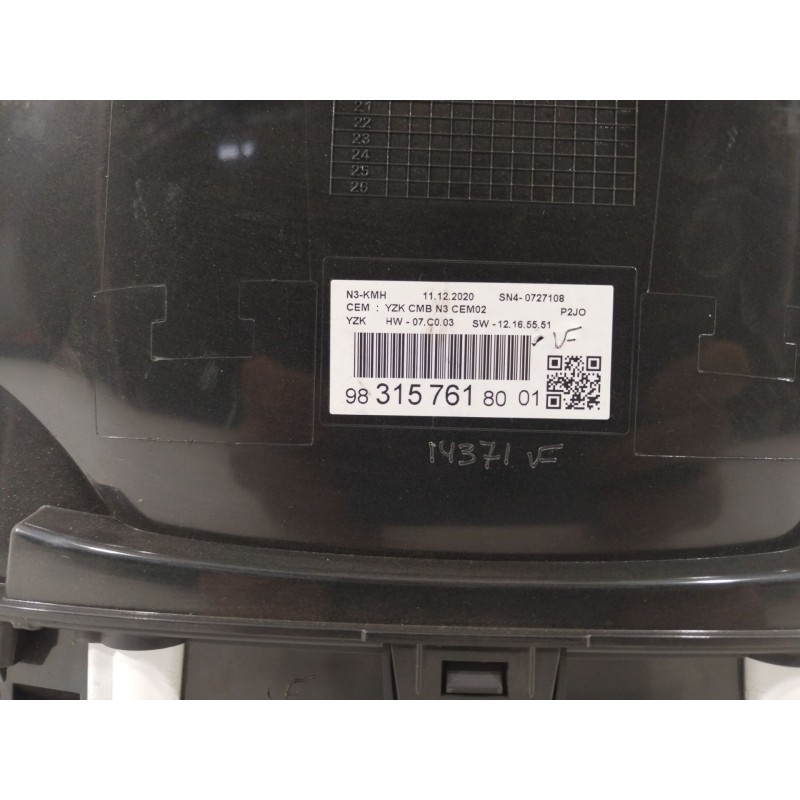 Recambio de cuadro instrumentos para opel corsa f (p2jo) 1.5 (68) referencia OEM IAM 9831576180  