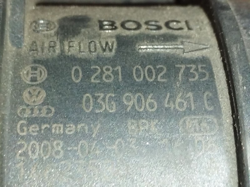 Recambio de caudalimetro para volkswagen passat b6 (3c2) 2.0 tdi referencia OEM IAM 03G906461C  0281002735