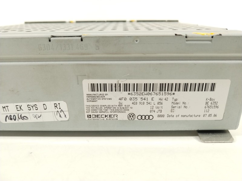 Recambio de sistema audio / radio cd para audi a6 c6 (4f2) 3.0 tdi quattro referencia OEM IAM 4F0035541E  