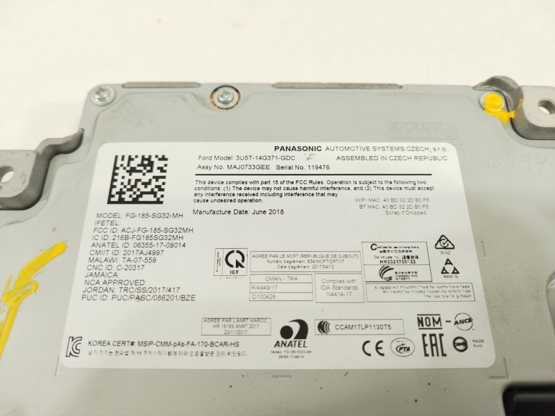 Recambio de modulo electronico para ford focus st-line referencia OEM IAM 3U5T14G371GDC  