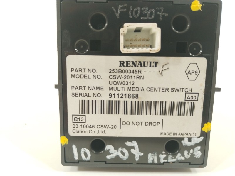 Recambio de mando multifuncion para renault megane iii berlina 5 p dynamique referencia OEM IAM 253B00345R  