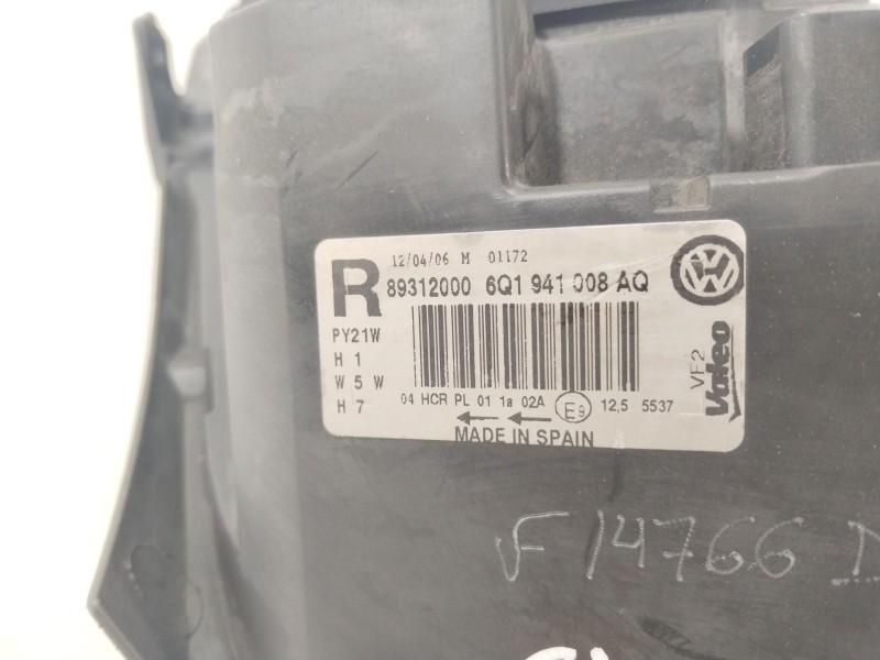 Recambio de faro derecho para volkswagen polo iv (9n_, 9a_) 1.6 16v referencia OEM IAM 6Q1941008AQ  89312000