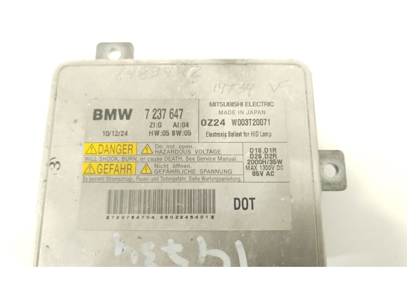 Recambio de centralita faros xenon para bmw 5 (f10) 530 d xdrive referencia OEM IAM 63117318327  7237647