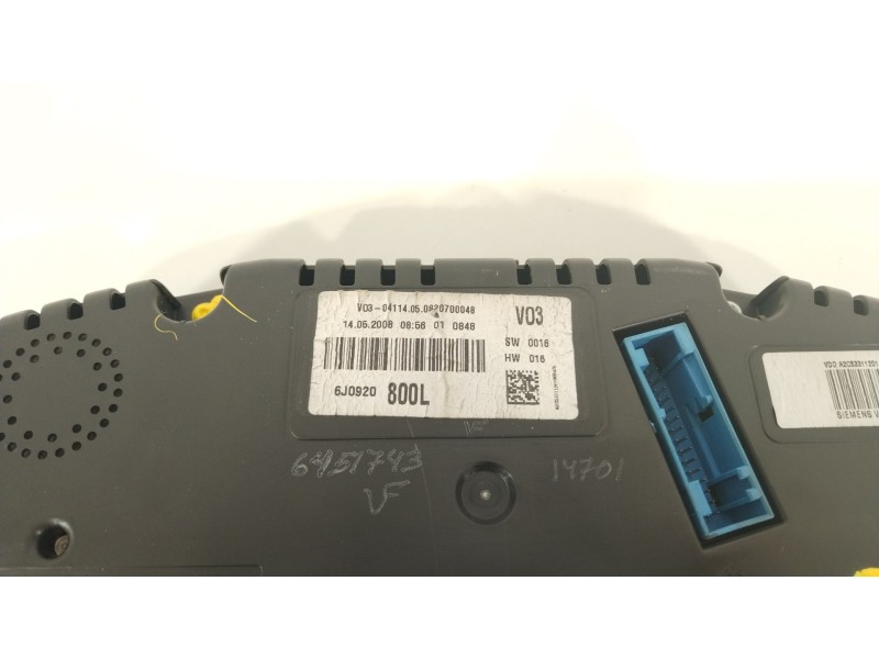 Recambio de cuadro instrumentos para seat ibiza iv (6j5, 6p1) 1.9 tdi referencia OEM IAM 6J0920800L  