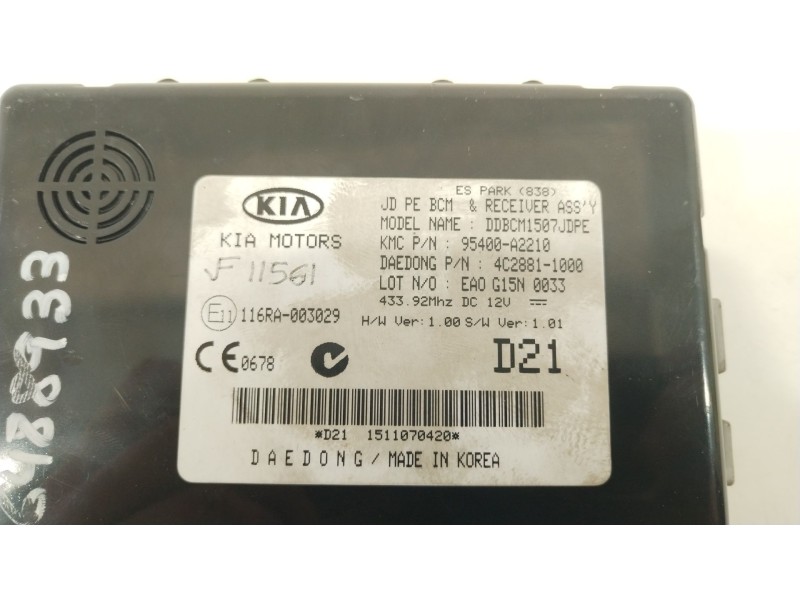 Recambio de modulo electronico para kia cee´d business referencia OEM IAM 95400A2210  