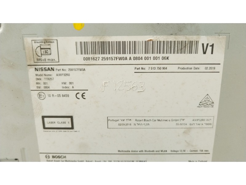 Recambio de sistema navegacion gps para nissan qashqai (j11) acenta referencia OEM IAM 259157FW0A  7513750904
