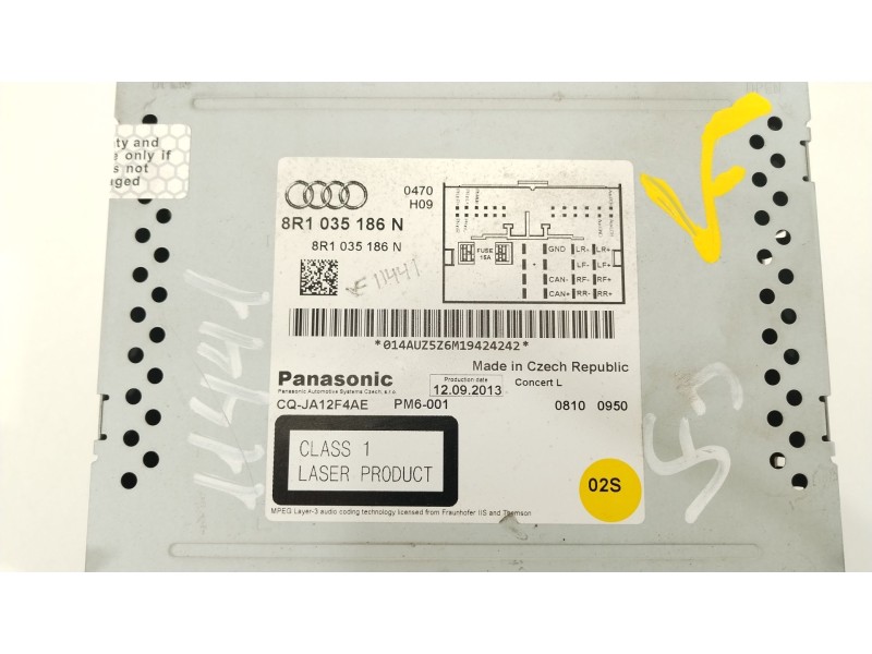 Recambio de sistema audio / radio cd para audi a4 ber. (b8) basis referencia OEM IAM 8R1035186N  CQJA12F4AE