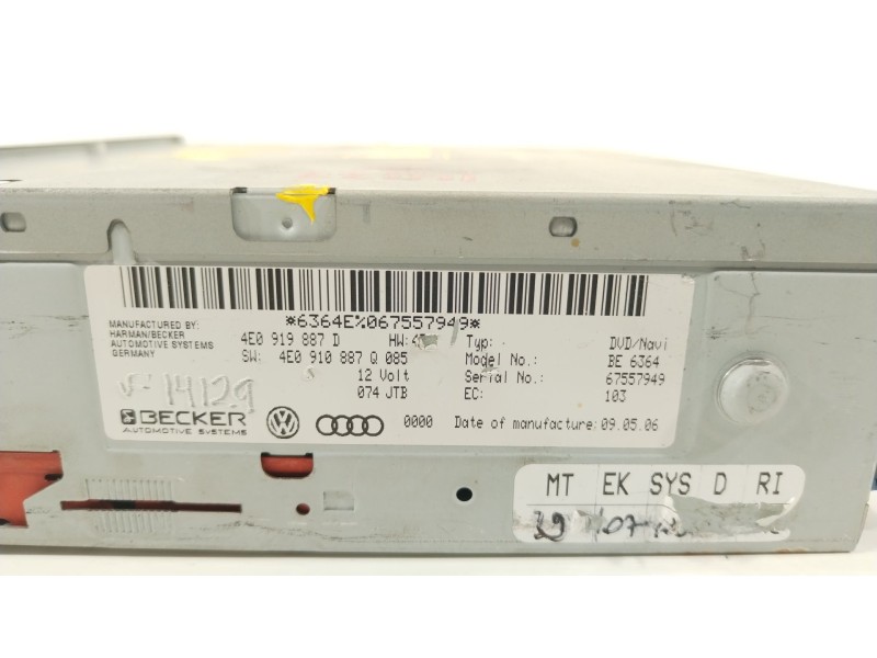 Recambio de sistema navegacion gps para audi a6 c6 (4f2) 3.0 tdi quattro referencia OEM IAM 4E0919887D  