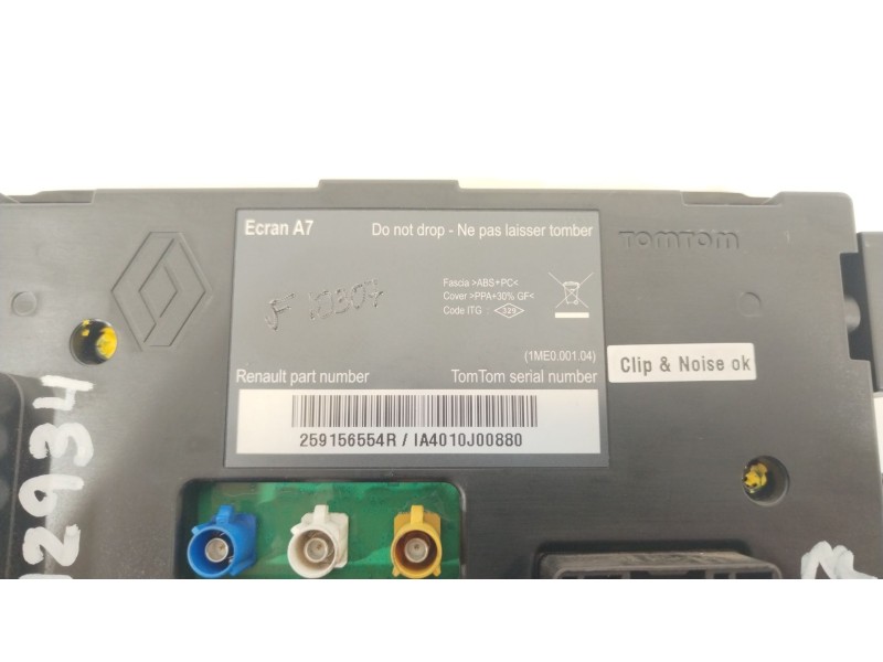 Recambio de pantalla multifuncion para renault megane iii berlina 5 p dynamique referencia OEM IAM 259156554R  