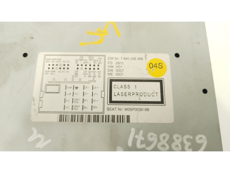 Recambio de sistema audio / radio cd para seat leon (1p1) 1.6 tdi referencia OEM IAM 5P0035186  8157640236366