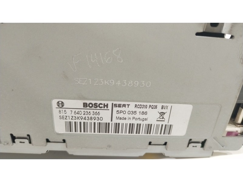 Recambio de sistema audio / radio cd para seat leon (1p1) 1.6 tdi referencia OEM IAM 5P0035186  8157640236366