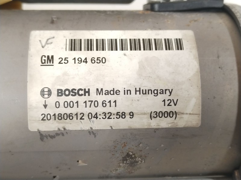 Recambio de motor arranque para opel mokka x 120 aniversario start/stop referencia OEM IAM 1170611  25194650