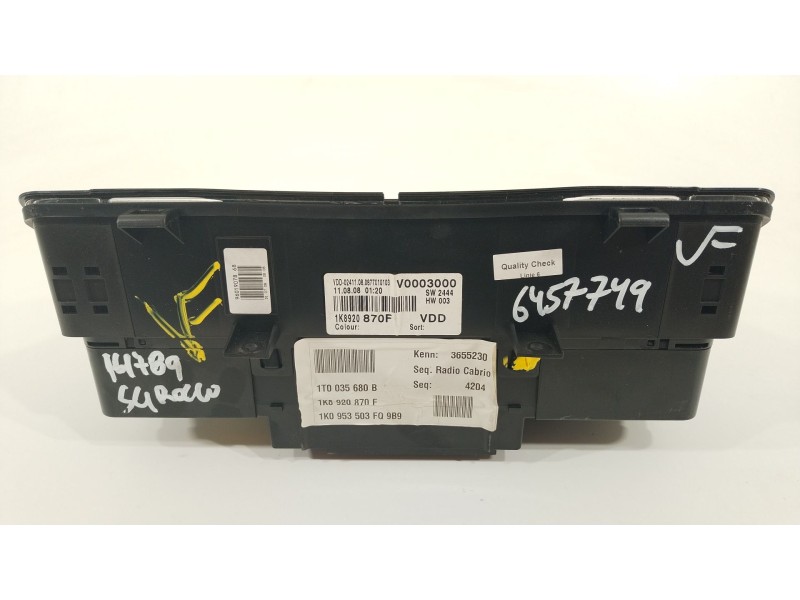 Recambio de cuadro instrumentos para volkswagen scirocco iii (137, 138) 2.0 tfsi referencia OEM IAM 1K8920870F  