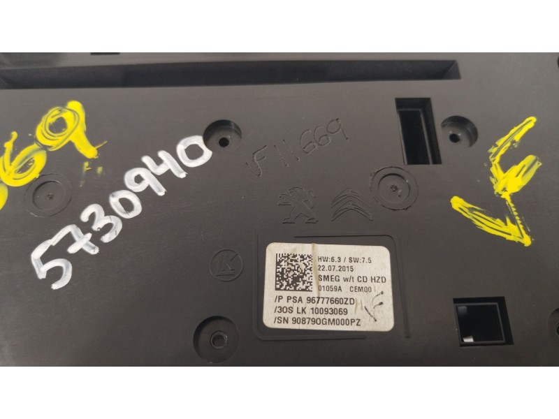 Recambio de mando multifuncion para peugeot 308 style referencia OEM IAM 96777660ZD  