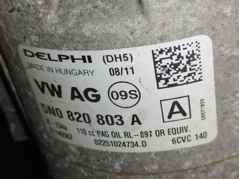 Recambio de compresor aire acondicionado para skoda fabia ii (542) 1.6 tdi referencia OEM IAM 5N0820803A  