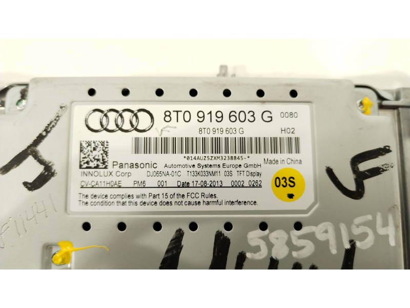 Recambio de pantalla multifuncion para audi a4 ber. (b8) basis referencia OEM IAM 8T0919603G  
