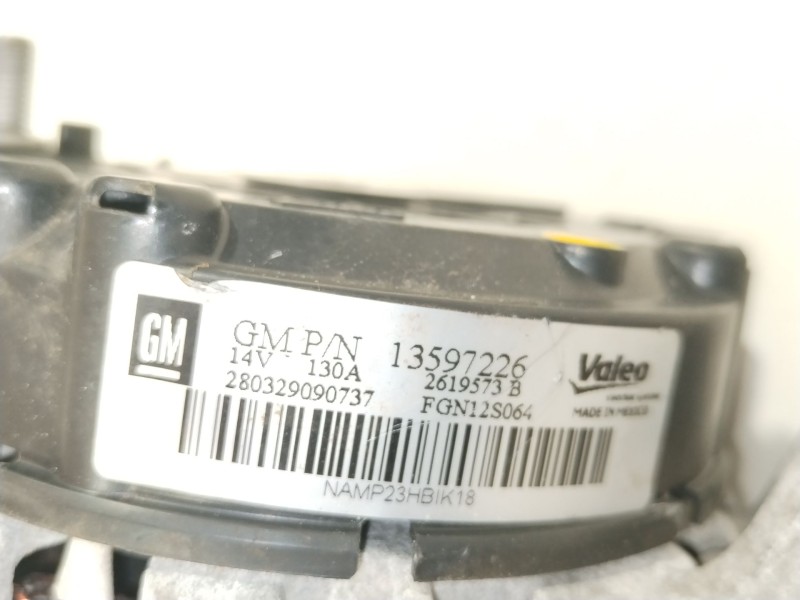 Recambio de alternador para opel mokka x 120 aniversario start/stop referencia OEM IAM 13597226  