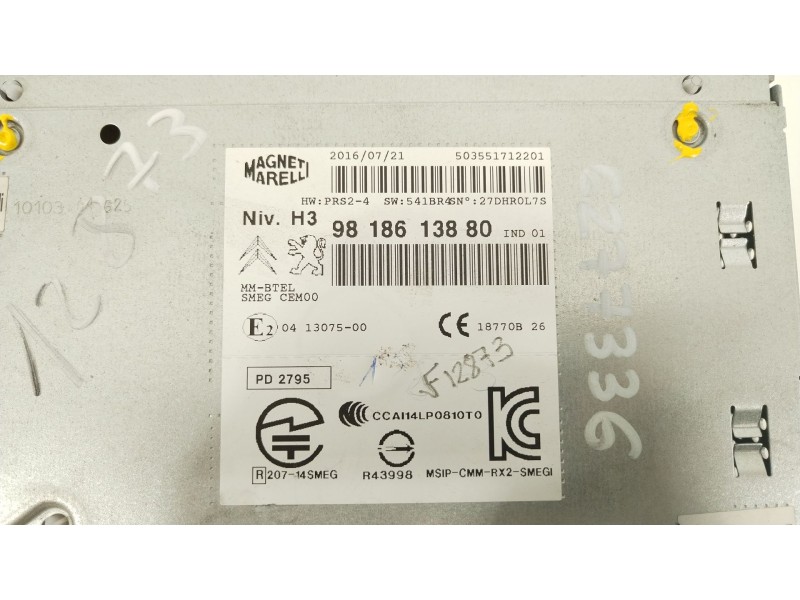 Recambio de sistema audio / radio cd para peugeot 308 business line referencia OEM IAM 9818613880  503521712201