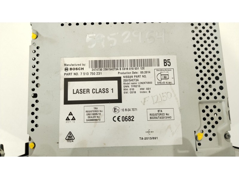 Recambio de sistema navegacion gps para nissan qashqai (j11) tekna premium referencia OEM IAM 259154ET3A  7513750231