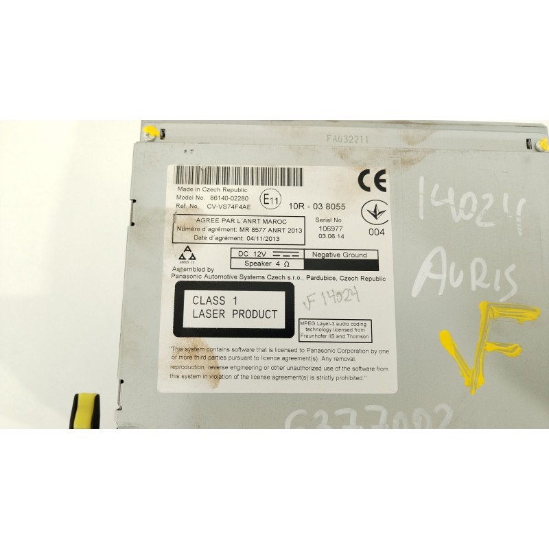 Recambio de sistema navegacion gps para toyota auris (_e18_) 1.4 d-4d (nde180_) referencia OEM IAM 8614002280  CVVS74F4AE