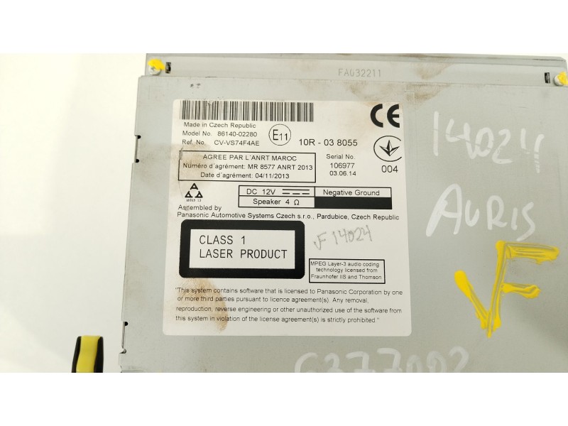 Recambio de sistema navegacion gps para toyota auris (_e18_) 1.4 d-4d (nde180_) referencia OEM IAM 8614002280  CVVS74F4AE