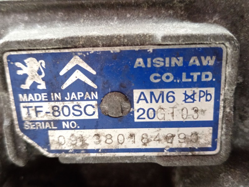 Recambio de caja cambios para citroën c8 hdi 173 fap exclusive referencia OEM IAM 20GT03 9658939480 TF80SC