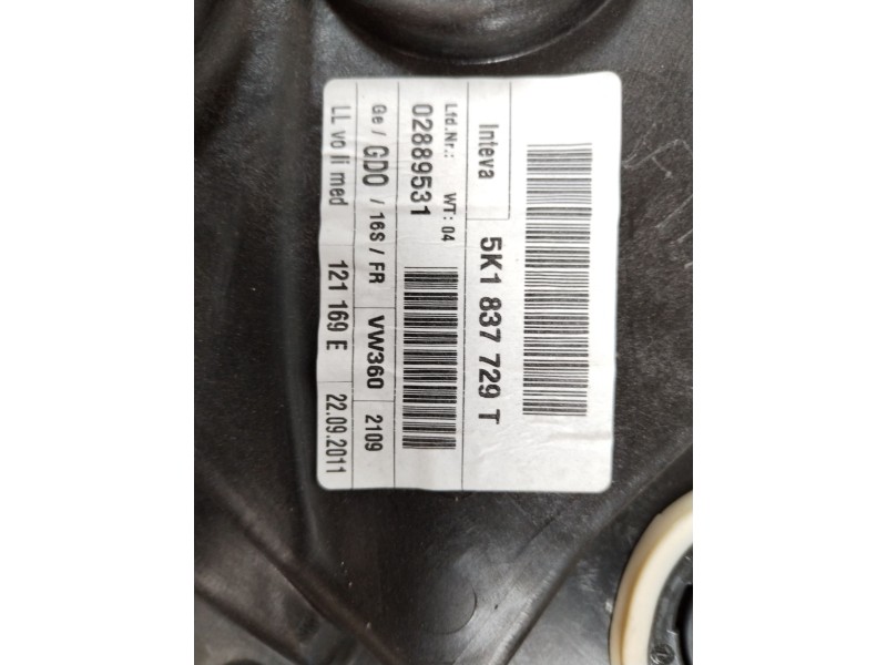 Recambio de elevalunas delantero izquierdo para volkswagen golf vi (5k1) gti referencia OEM IAM 5K1837729T 5K0959793 5K0959701B