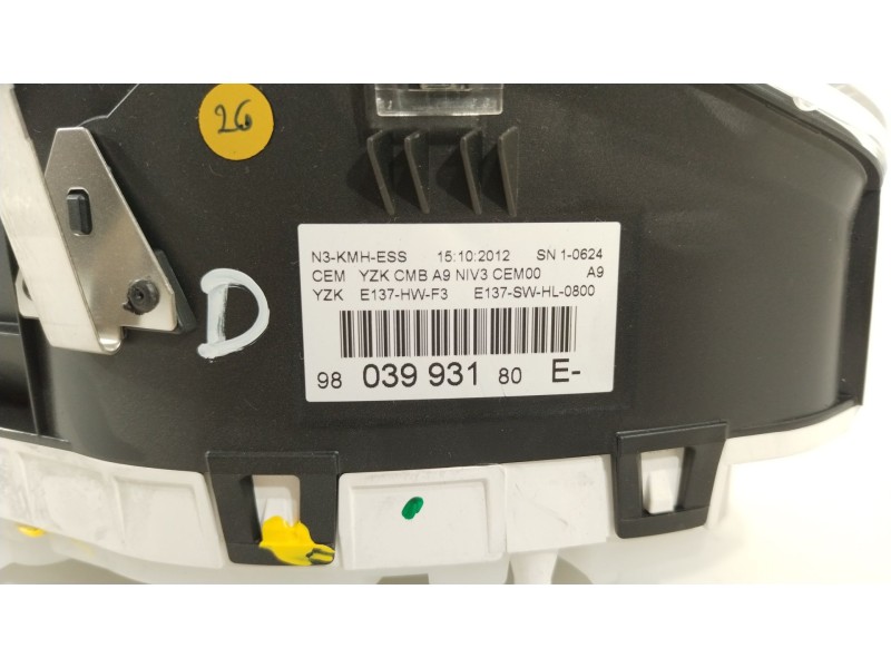 Recambio de cuadro instrumentos para peugeot 208 i (ca_, cc_) 1.2 vti 82 referencia OEM IAM 9800654580  