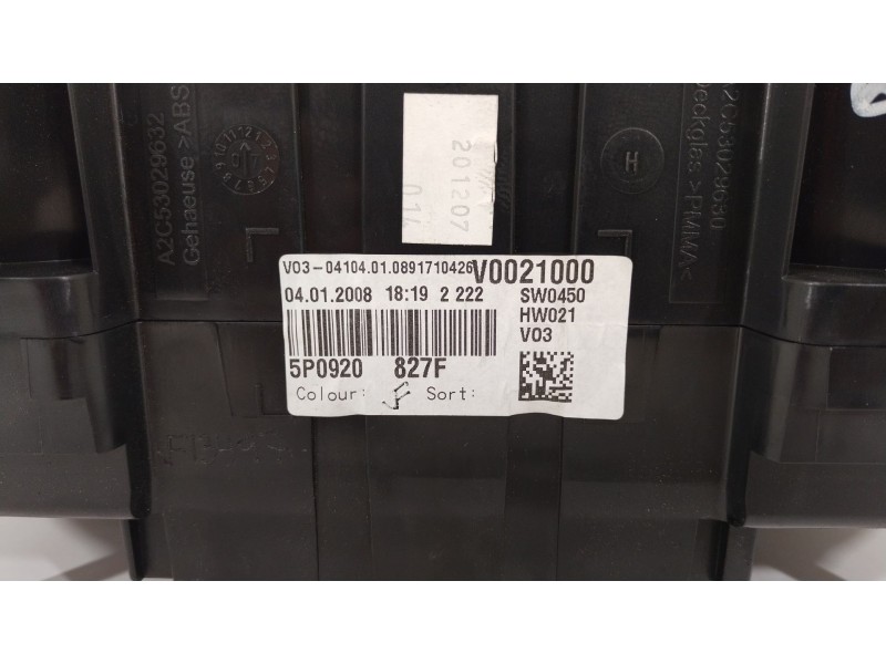 Recambio de cuadro instrumentos para seat altea (5p1) 1.9 tdi referencia OEM IAM 5P0920827F  