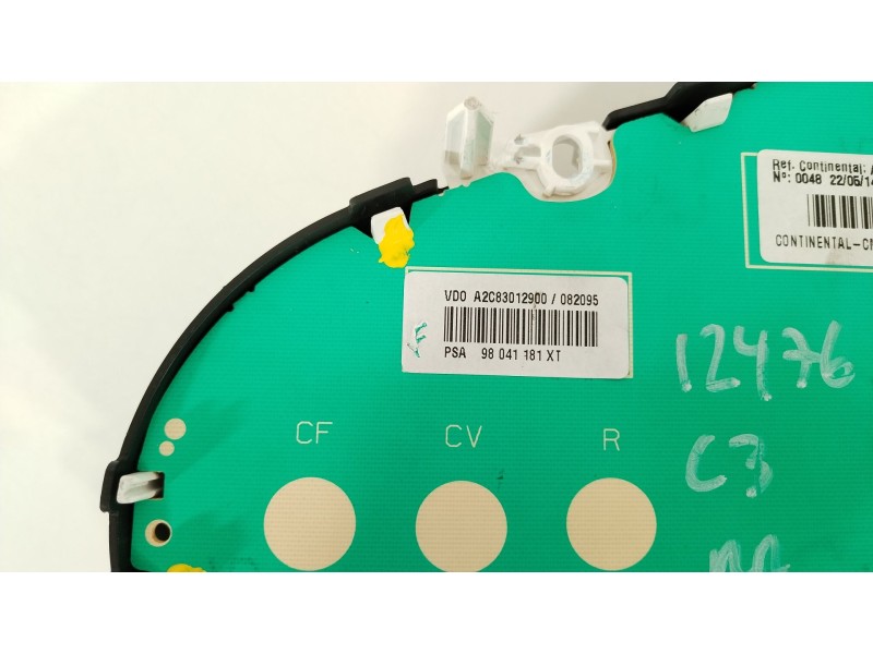 Recambio de cuadro instrumentos para citroën c3 collection referencia OEM IAM 98041181XT  