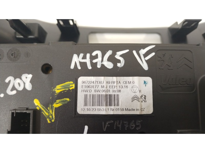 Recambio de mando climatizador para peugeot 208 i (ca_, cc_) 1.2 vti 82 referencia OEM IAM 96722471XU  