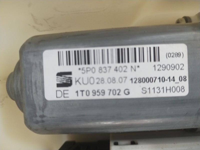 Recambio de elevalunas delantero derecho para seat altea (5p1) 1.9 tdi referencia OEM IAM 5P0837462 1K0959792M 1T0959702G