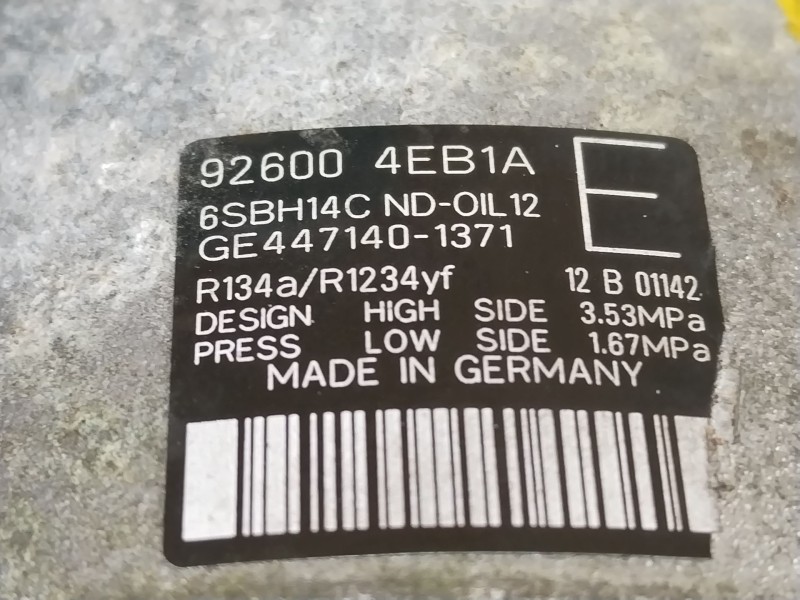 Recambio de compresor aire acondicionado para nissan qashqai (j11) acenta referencia OEM IAM 926004EB1A  4471401371