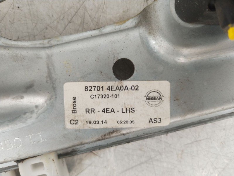 Recambio de elevalunas trasero izquierdo para nissan qashqai (j11) tekna premium referencia OEM IAM 827014EA0A  