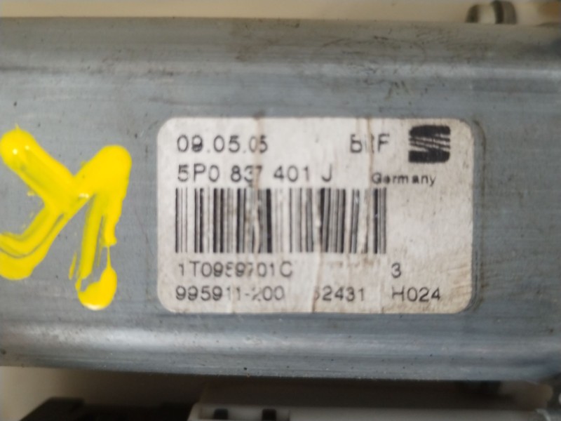 Recambio de elevalunas delantero izquierdo para seat toledo iii (5p2) 1.9 tdi referencia OEM IAM 5P0837461  5P0837401J
