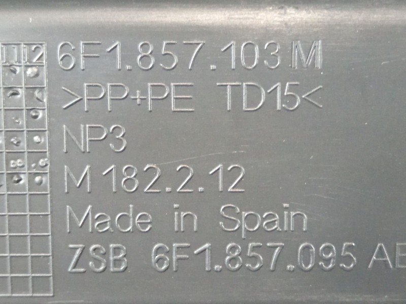 Recambio de guantera para seat ibiza v (kj1, kjg) 1.0 tsi referencia OEM IAM 6F1857103  