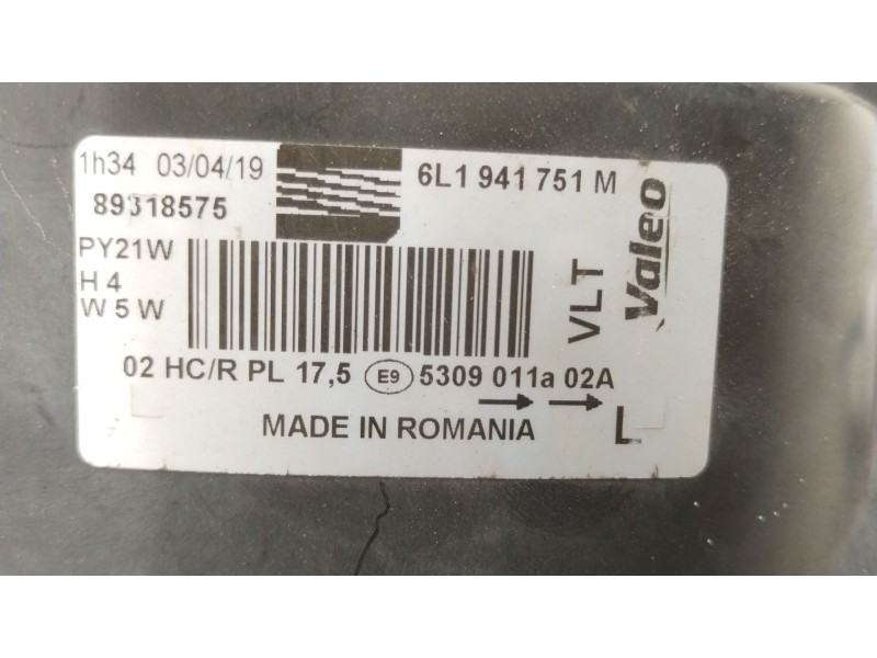 Recambio de faro izquierdo para seat ibiza iii (6l1) 1.9 tdi referencia OEM IAM 6L1941751M  