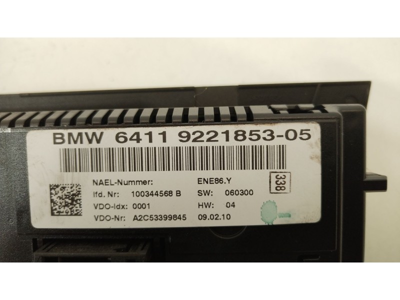 Recambio de mando climatizador para bmw 3 (e90) 320 d referencia OEM IAM 64119221853  